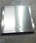 Heavy Duty Stainless Steel Access Panel Door With Smooth Seamless Handles For Drywall Inspection And Heating Service Frame Built Tough Badass Durability No Sweat Mount Rock Solid Shield Thirty Eight Inch Square Cutout Cover seen from above with brushed finish.