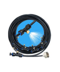 Misting System For Outdoor Patio And Garden With 20 Brass Nozzles, 59 Ft Tubing, Three Quarters Inch Brass Adapter