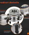 Product details of Rear Wheel Hub And Bearing Assembly For Ford Fusion 2006 To 2012 With Rear Wheel ABS So Your Ride Can Roll Smooth Again Also Fits Mercury Milan 2006 To 2011 Lincoln MKZ 2007 To 2012 Mazda 6 2003 To 2008 Lincoln Zephyr 2006 5 Lug Pair, showing seal design, alloy material, and wheel bolts.