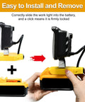 Cordless LED Work Light Compatible With 18V 20V Max Batteries 108W 5400LM Portable Flood Light connection demonstration