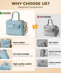 Material comparison image of Snag These Hella Adorable Mini Backpack Keychains For Bags And Keys PU Leather Coin Purse.