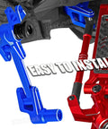 Beefed Up RC Upgrades Kit For 1 By 10 WideMaxx X Maxx Includes Suspension Arms Caster Blocks in blue and red CNC aluminum