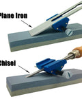 Precision Honing Guide Sharpening Jig For Chisels And Planer Blades Fixed Angle Knife Sharpener with a chisel and plane iron