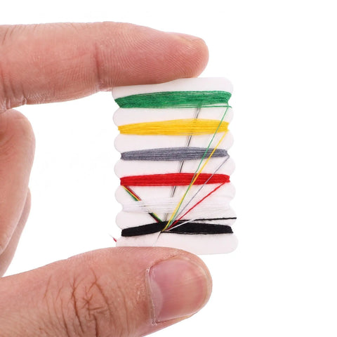 Close-up of colorful threads held in a hand, part of The Go-To 200 Piece Mini Travel Sewing Repair Kit That Slashes Tailor Bills While You Fix Snags On The Fly Without Breaking A Sweat Compact Pocket Gear For Campers Students And Travelers.