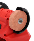 Asixxsix Mini Bench Grinder 5500RPM Cordless Polisher Sander with corundum wheel for metal finishing and rust removal.
