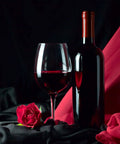 Top Shelf Setup Featuring 120 Natural Wine Bottle Corks Paired With 120 Heat Shrink Capsule Seals Great For Smooth DIY Crafts And Ornament Projects With Fresh Decor - Image of red wine bottle, glass, and rose.