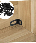 Heavy Duty L Brackets For Corner Shelf Support Cabinet Cold Rolled Steel L Shape Corner Brace Built Tough For Heavy Weight Wood Furniture Assembly No Frills Hardware, black steel bracket mounted on wood.