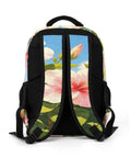 Back view of Blue Sky Hibiscus Print Backpack for Everyday Use Unisex Large Capacity Daypack Durable Polyester Travel School Bag