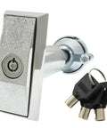 Beefed Up Heavy Duty Vending Machine Lock With T Handle For Candy Snack Machines Keyed Differently System Chrome Plated Sleeve Zinc Alloy Core Includes Three Stainless Steel Keys Durable And Rust Resistant Security Lock with focus on lock and keys.