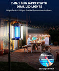 Outdoor Bug Zapper With Dual LED Lights For Mosquitoes And Flies, 4200V Electric Fly Trap, 15W Power installed in patio