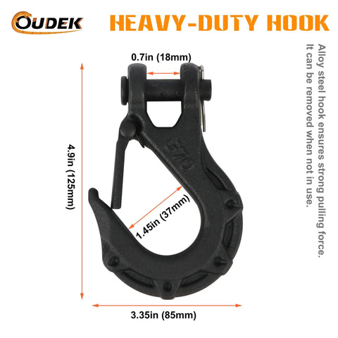 Heavy Duty One Half Inch By Eighty Five Foot Synthetic Winch Rope Kit With 31500 LBS Capacity, UHMWPE Braided Line, Protective Sleeve, Forged Hook And Safety Pull Strap For 4x4 Trucks, SUVs, ATVs, UTVs And Off Road Adventures