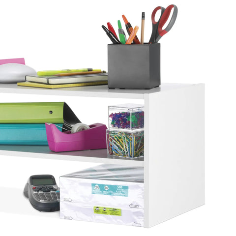 Stackable 28 Inch Extra Wide Two Shelf Wooden Shoe Organizer Rack For Closets And Hallways That Fits Up To Nine Pairs White Finish