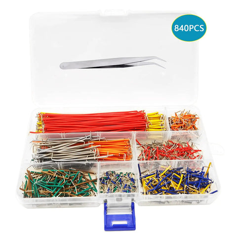 840 Piece Breadboard Jumper Wire Kit For Arduino And Prototyping, U Shape Male To Male Jumpers In 14 Lengths From 2Mm To 125Mm in box
