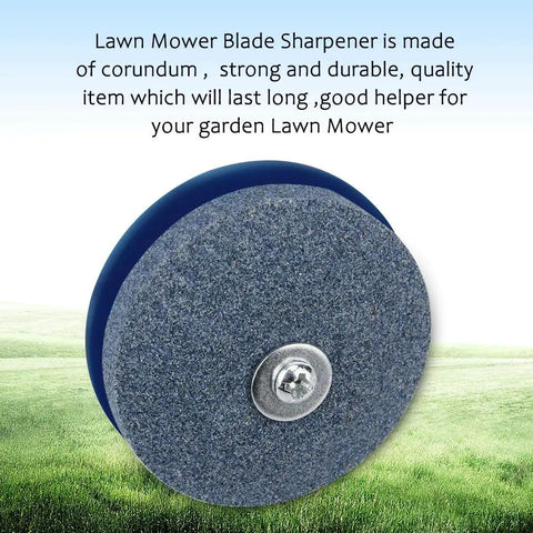 Blue Five Pack Lawn Mower Blade Sharpener For Any Power Drill With Corundum Stones Prolong Blade Life Quick Sharpening Simple To Use And Built To Handle Heavy Duty Lawn Care Jobs close-up view showing corundum stone texture