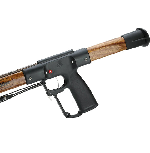 Mahogany Wood 32 Inch Speargun Kit For Spearfishing With 5 16 Inch Stainless Steel Shaft Two 9 16 Inch Rubber Slings Double Barb Rockpoint Tip
