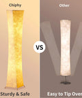Tall Dimmable Floor Lamp With White Fabric Shade 64 Inch Standing Light Two 12W LED Bulbs 3 Brightness Levels Cozy Vibe