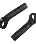 110mm Aluminum Mountain Bike Bar Ends For MTB Handlebar, 6061 T6 Alloy, Ergonomic Bend With Sand Finish, Black End Caps