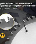 Fine Tooth Saw Blade 52 Tooth 210x2.4x30mm Tungsten Carbide Tip 30mm Arbor For TS 75 Plunge Cut Saw close-up on teeth