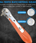 36-teeth ratcheting gear detail of 133In1 Mini Ratchet Wrench Screwdriver Bit Set With Quarter Inch Hex Shank Magnetic Bit Holder