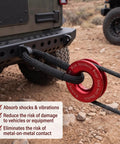 Two Pack Winch Snatch Recovery Ring Set 66,000 Lbs Heavy Duty Towing Ring For Soft Shackles And Synthetic Ropes Beefed Up For Off Road Recovery With ATV UTV SUV Truck Red on off-road bumper