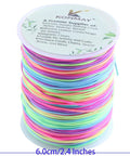 1.2mm Elastic Bead Cord For Jewelry Making, Rainbow Stretch String For Pony Beads And Kandi Bracelets, 100 Yards spool