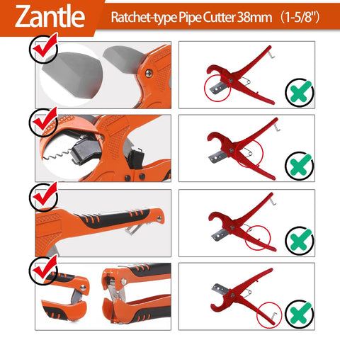 One Hand Ratchet Tube And Pipe Cutter For Pex PVC And Ppr Hoses And Plumbing Pipes Up To One And Five Eighths Inches Easy Quick Cuts For Home DIY Or Professional Plumbers Durable Orange Tool
