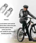 Heavy Duty Bike Pedal Extenders 1 Pair Steel Bicycle Pedal Adapters beside cyclist on mountain bike