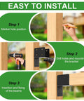 Installation steps for Heavy Duty 4 Pack Post Caps Tie Bracket For 4x4 And 4x6 Posts Black Joist Anchor Connector 14 Gauge Joist Hanger Brackets