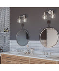 Coastal Vibe 2 Light Bath Vanity Light With Clear Glass Globes In Polished Nickel Finish Urban Industrial Style For Bathroom Remodels