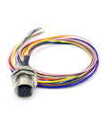 M12 8 Pin A Code Female Connector Cable Plug And Play Ready IP67 Waterproof Back Mount Unshielded Straight Aviation Socket
