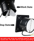 6 Inch Through Wall Exhaust Fan with work and stop states, 110V heavy duty stainless steel blades, rust resistant mesh guard.