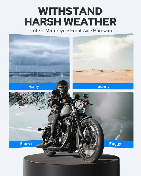 CNC Front Axle Nut Covers For Harley Davidson Touring Sportster Dyna Softail protecting against various weather conditions