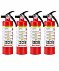Heavy Duty ABC Fire Extinguisher Squad, Foolproof Dry Chemical Safety Gear, Pro Grade 2.5 Pound Rechargeable Cans in four pack.