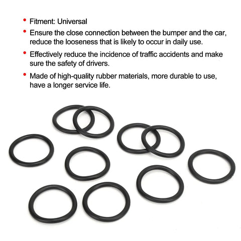 10 Pack Bumper Fasteners Replacement Quick Release Clips For Cars Rubber Gasket Bands Universal Safe Mounts