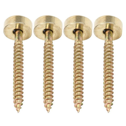 Gold Neck Ferrule Set For Electric Guitars And Bass, 4 Pack Neck Joint Bushing With Screws, Metal Ferrule Bolts, Shims And Spacers, Rock Solid Connection, Easy Install Repair Parts. Four gold metal screws