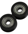 Beefed-Up U Type Groove Pulley Nylon Guide Roller Bearing Wheel Set 4 Pcs For Driving Equipment And Doors Windows, Smooth Low Noise Sliding, Heavy Duty Load Capacity Up To 63 Kg, 0.78 Inch By 0.19 Inch By 0.28 Inch, black nylon U-groove bearing wheel set