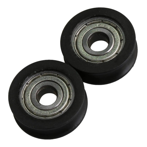 Beefed-Up U Type Groove Pulley Nylon Guide Roller Bearing Wheel Set 4 Pcs For Driving Equipment And Doors Windows, Smooth Low Noise Sliding, Heavy Duty Load Capacity Up To 63 Kg, 0.78 Inch By 0.19 Inch By 0.28 Inch, black nylon U-groove bearing wheel set