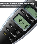 Close-up of Scale Master Pro Digital Plan Measure display and buttons, 7.3 Inch Digital Plan Measure With 72 Built In Scales And Six Custom Scales For Pros