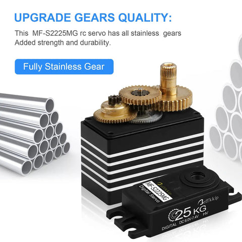 Beefy 2 Pack 25Kg Digital Servo Motor High Torque RC Servo with full metal gear and waterproof casing, shown in close-up