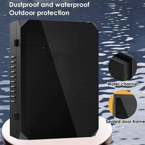 Kickass Ev Charger Box Outdoor With Pedestal Stand And Secure Lock Cover Weather Resistant Housing For Home Electric Vehicle Recharges sleek matte black design with waterproof features