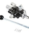 Kick Off Hydraulic Directional Control Valve For Log Splitters, 18 GPM Flow, 3000 PSI Max, Heavy Duty Cast Iron Construction with lever