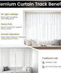Beefy Heavy Duty Aluminum Curtain Track Kit For Ceiling Or Wall Mount White 9 To 12 Feet One Pack With Reinforced Brackets And Premium Aluminum Alloy Durable Glide Rail For Drapes Light Curtains And Room Dividers, ceiling-mounted white track for curtains
