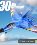 Foam RC Airplanes For Teens And Adults With Gyro Stabilized Flight Easy To Control Remote Control Fighter Jet Rad SU27 Blue