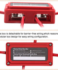 Heavy Duty 300 Amp Bus Bar Box with detachable design, four M8 terminals, and nickel plated brass conductors for efficient wiring.