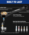 Slick 1/4 Inch Mini Ratchet Wrench Set With Magnetic Hex Bit Holder And Double Head Design, featuring gold Ti plated head.