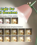Rechargeable Kids Desk Lamp With 360 Degree Flexible Gooseneck Eye Care LED Light Touch Control Dimmer Flower Design