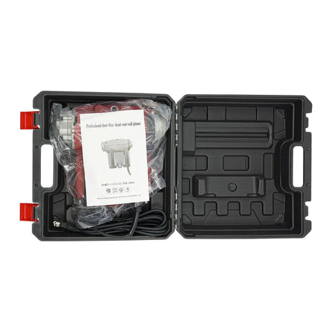 4580W Electric Wall Planing Machine Pure Copper Motor in protective case with manual and accessories, ready for use.