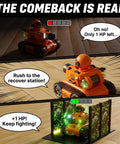 Rad 2 Pack RC Battle Tanks For Kids Aged 3 To 15, 2.4GHz Remote Control tank at recover station with water mist defeat feature