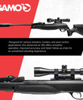 Dual Mode Break Barrel Air Rifle With Semi Auto And Full Auto Fire 1300 FPS.22 Caliber Mach 1 IGT Gas Piston Whisper Fusion