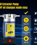 Heavy Duty 12V Electric Oil Extractor Pump For Slick Engine Swaps And Hassle Free Transmission Fluid Removal Dipstick Extraction Tool For Quick Synthetic Oil Changes With Zero Greasy Headaches, showcasing pump design and compatibility info.